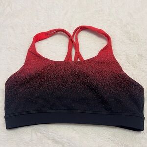 Red and black lululemon sports bra